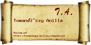 Tomanóczy Anilla névjegykártya